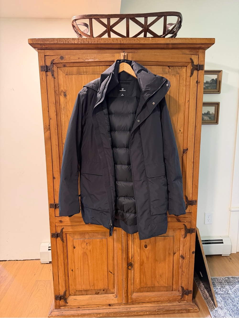 Warroad Men's Black Hooded Quilted Puffer Coat